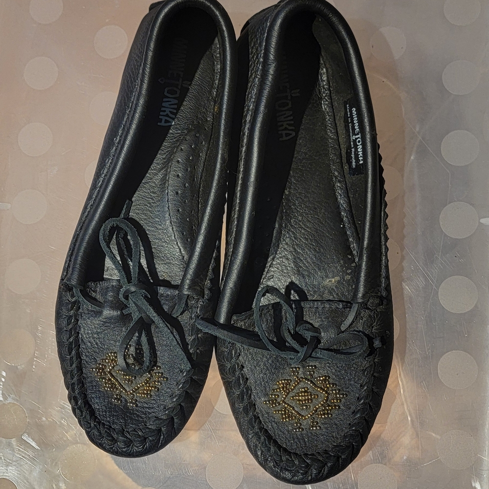 Minnetonka Black Moccasins for Women
